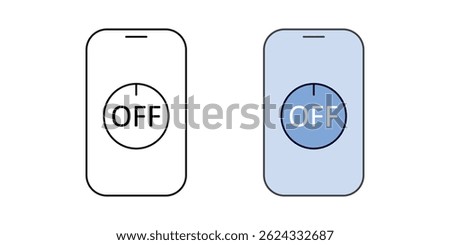 Digital detox icon – a smartphone with a timer showing “off” time, symbolizing unplugging from technology, screen breaks, and mental recharge.