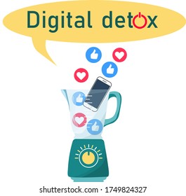Ilustración vectorial moderna de desintoxicación digital. Blender