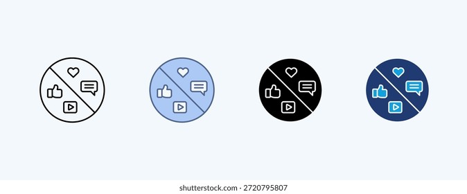 Vector de ilustración de íconos múltiples de desintoxicación digital