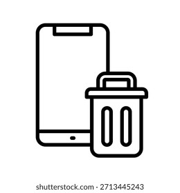 Digital Detox Outline Icon Vector Illustration