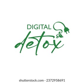 digital detox sign on white background