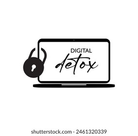 digital detox sign on white background