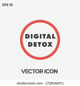 Icono vectorial "desintoxicación digital". Ui/Ux. Calidad premium.