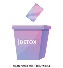 Digital detoxing box icon. Cartoon of digital detoxing box vector icon for web design isolated on white background
