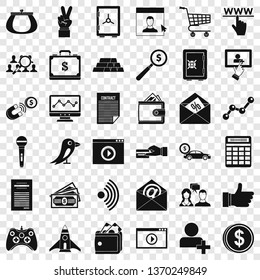 Digital development icons set. Simple style of 36 digital development vector icons for web for any design