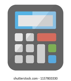 
A digital device with buttons for accounting purpose depicting calculator 
