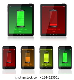 Digital device charging vector design illustration isolated on background

