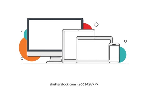 Digital device displays showing content across multiple screen sizes for your projects