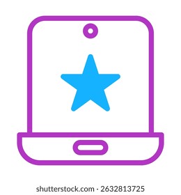 Digital device with highlighted star displays modern technology and rating