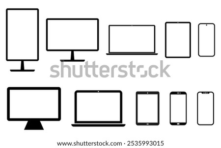 Digital Device icon set laptop smartphone tamlet pc monitor computer mobile screen smart technology electronic
