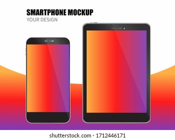 Digital device mockup set. Vector Illustration, eps 10