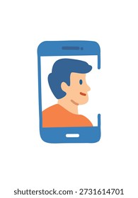 digital device showing man face concept design
