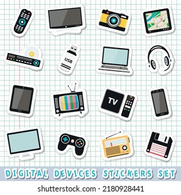 Digital Device, Tv And Media Stickers Set