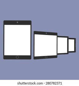 Digital devices generation trend respectively, design for web presentation in vector icon set