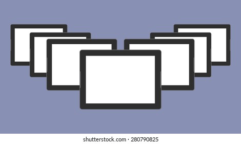 Digital devices generation trend respectively, design for web presentation in vector icon set