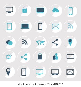 Digital devices icon set vector illustration 