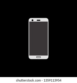 Digital devices icons flat design of smartphones with button isolated on black background. Vector design set element illustration for web, apps, internet