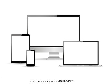 Digital devices. Laptop, tablet, monitor