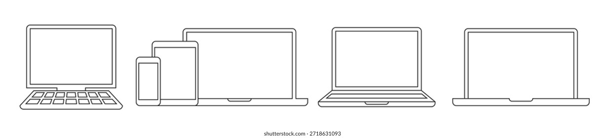 Los dispositivos digitales describen iconos que establecen un contorno simple