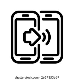 Digital Devices Sharing Information with a Directional Arrow