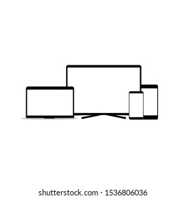 Digital devices: TV , phone and tablet. Vector illustration