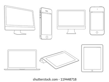 Digital devices Vector set