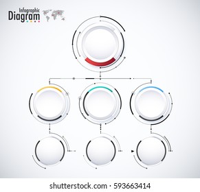 Digital diagram style. Diagram and flow chart of technology concept, presentation. Vector illustration.