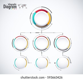 Digital diagram style. Diagram and flow chart of technology concept, presentation. Vector illustration.