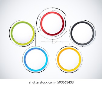 Digital diagram style. Diagram and flow chart of technology concept, presentation. Vector illustration.