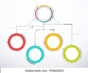 Digital diagram style. Diagram and flow chart of technology concept, presentation. Vector illustration.