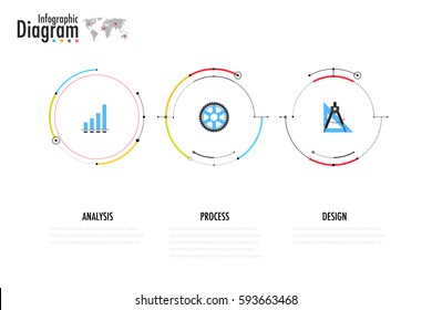 Digital diagram style. Diagram and flow chart of technology concept, presentation. Vector illustration.