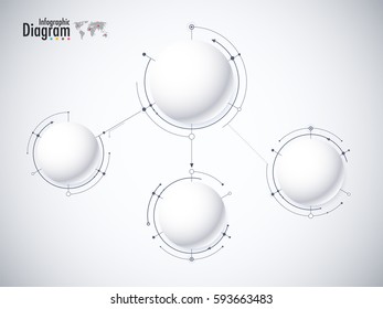 Digital diagram style. Diagram and flow chart of technology concept, presentation. Vector illustration.