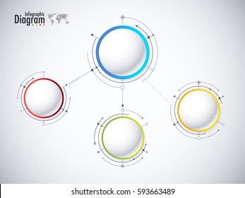 Digital diagram style. Diagram and flow chart of technology concept, presentation. Vector illustration.