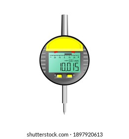 Indicador de marcado digital. Instrumento de medida sobre fondo blanco. Ilustración del vector
