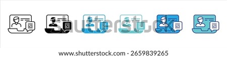 digital dialogue in motion icon set. contain real time learning, virtual classroom, interactive presentation thin line and color style icon symbol sign for your app web. vector illustration