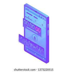 Digital dictaphone icon. Isometric of digital dictaphone vector icon for web design isolated on white background