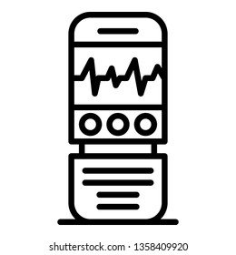 Digital dictaphone icon. Outline digital dictaphone vector icon for web design isolated on white background