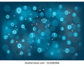 Digital and Digitization concept vector illustration background. Dark and light blue information technology concept. 