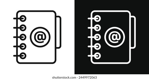 Iconos de directorio digital y lista de contactos con símbolos completos de libro de Dirección de correo electrónico