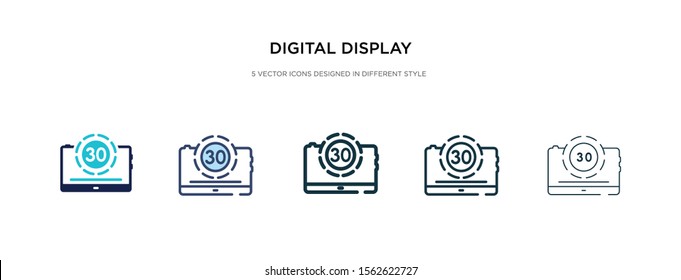 digital display 30 icon in different style vector illustration. two colored and black digital display 30 vector icons designed in filled, outline, line and stroke style can be used for web, mobile,