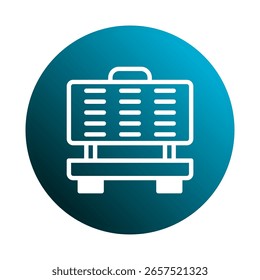 Design de ícone da placa de vídeo digital mostrando informações em um estilo minimalista e limpo perfeito para o uso digital