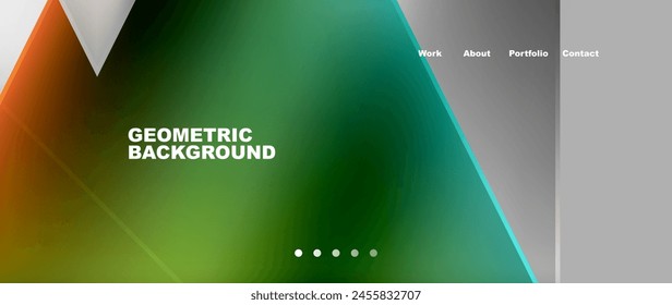 A digital display device featuring a geometric background with electric blue triangles. Perfect for branding and advertising audio equipment