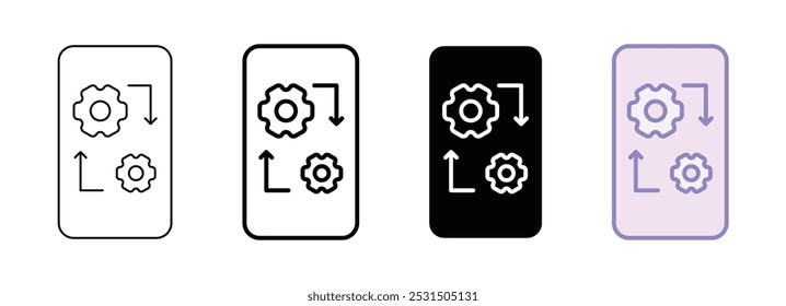 digital display gear icon set