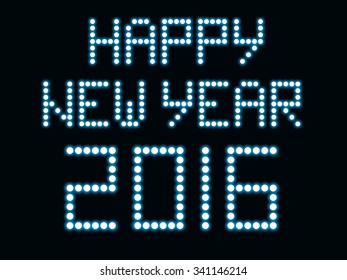 Digital display light numbers and letters with marked new 2016 year