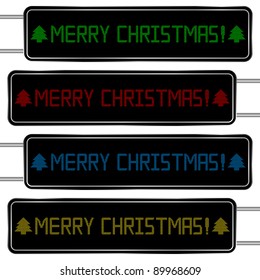 Digital display with merry Christmas text, vector illustration
