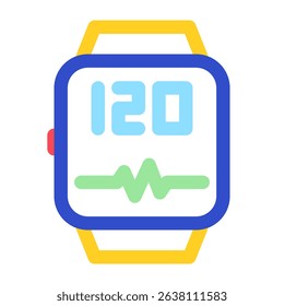 Digital display on a wearable smart watch displays blood pressure and heart rate data Perfect for health and fitness concepts
