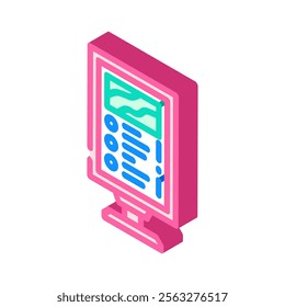 digital display screen industry 3 isometric icon vector. digital display screen industry 3 sign. isolated symbol illustration