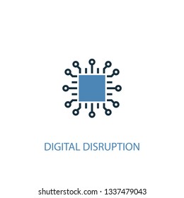 digital disruption concept 2 colored icon. Simple blue element illustration. digital disruption concept symbol design. Can be used for web and mobile UI/UX