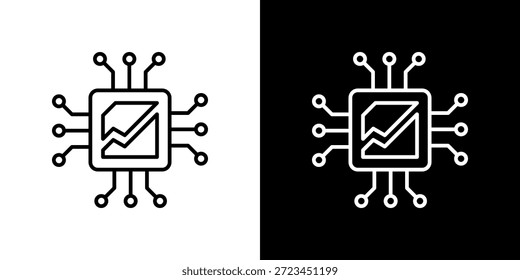 Digital Disruption icon black and white outline.