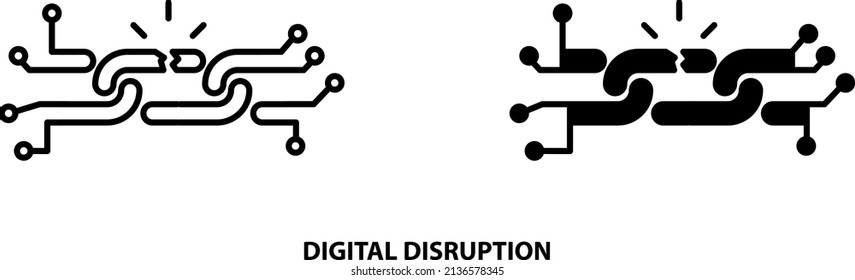 Digital Disruption Icon , Vector Illustration